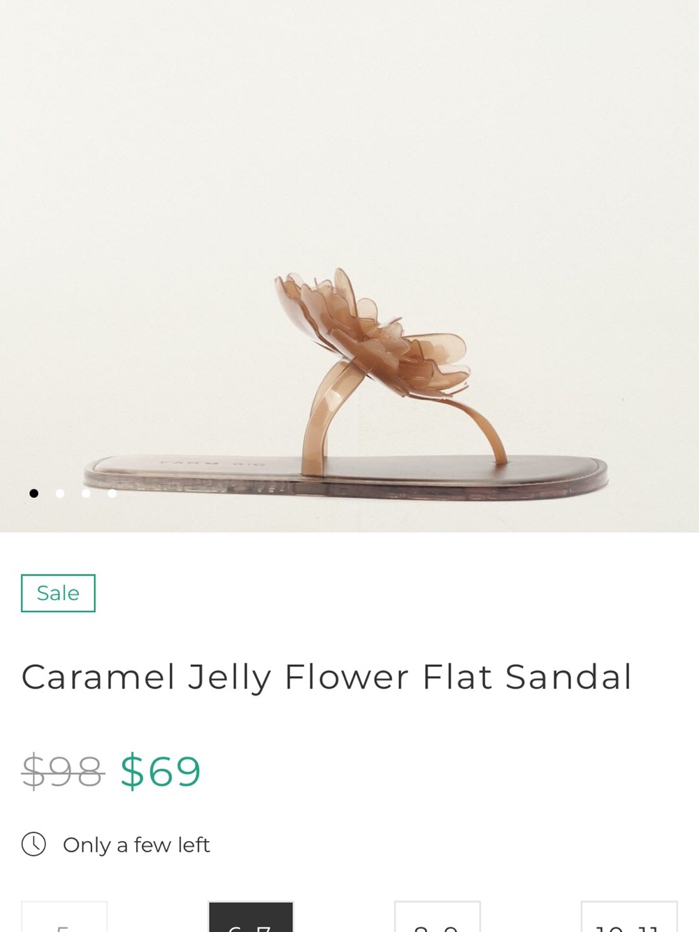 FARM Rio Caramel Floral Jelly Thong Sandal